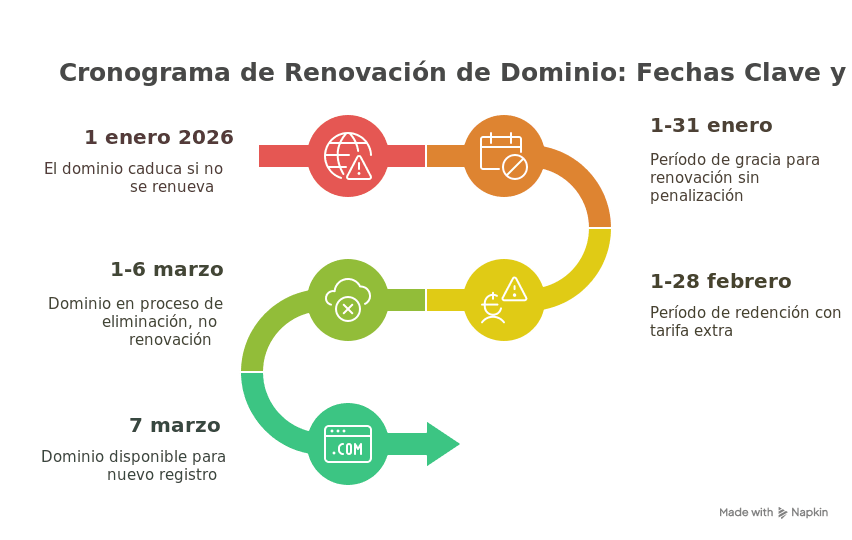 cronograma de renovación de dominio
