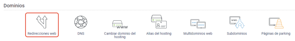 Redirecciones web (hosting)